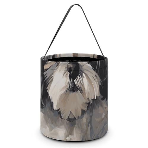 Maße: 20 x 21 x 18 cm (B x L x L): Halloween-Tragetasche, Shih Tzu bedruckte Süßigkeitentüten – wiederverwendbar für Partys und Geschenke von BVNMT