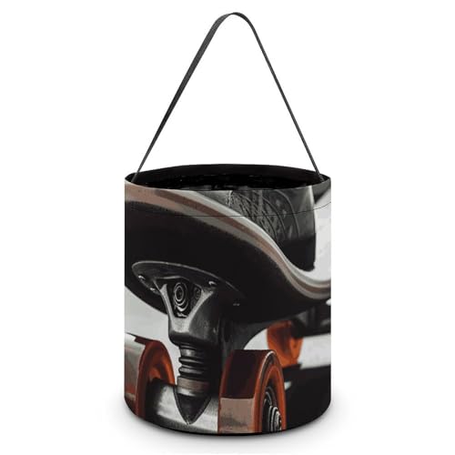 Maße: 20 x 21 x 18 cm (B x L x L): Halloween-Tragetasche, Skateboard-Rad, bedruckte Süßigkeitentüten – wiederverwendbar für Partys und Geschenke von BVNMT