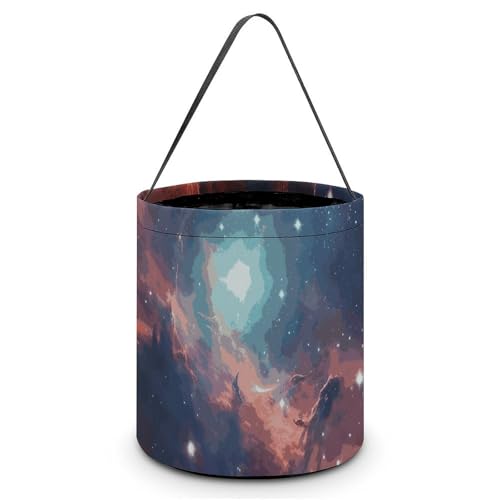Maße: 20 x 21 x 18 cm (B x L x L): Halloween-Tragetasche mit Cluster-bedruckten Süßigkeitentüten – wiederverwendbar für Partys und Geschenke von BVNMT