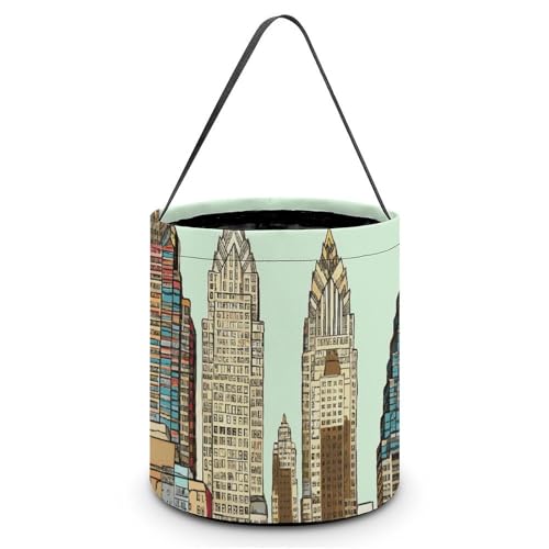 [Maße: 20 x 21 x 18 cm (B x L x L] Halloween-Tragetasche, Austin Texas, bedruckte Süßigkeitentüten – wiederverwendbar für Partys und Geschenke von BVNMT