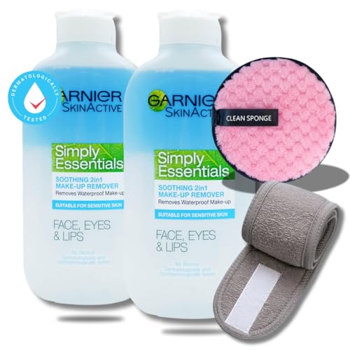 Komplettes Augen-Make-up-Entfernungspaket – enthält 2 x beruhigende 2-in-1-Augen-Make-up-Entferner (200 ml), 1 x wiederverwendbares, weiches Make-up-Pad und 1 x BVO Luxe Stirnband für von BVO Luxe