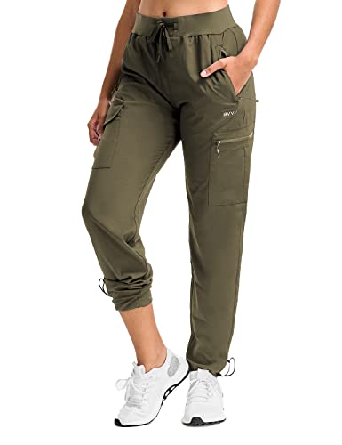 BVVU Damen-Wanderhose, leicht, schnell trocknend, für Reisen, Outdoor, wasserdicht, Arbeitshose, Cargo-Jogginghose mit Reißverschlusstaschen, Olivgrün, XX-Large BVVU Damen-Wanderhose, leicht, schnell trocknend, für Reisen, Outdoor, wasserdicht, Arbeitshose, Cargo-Jogginghose mit Reißverschlusstaschen, Olivgrün, XX-Large von BVVU