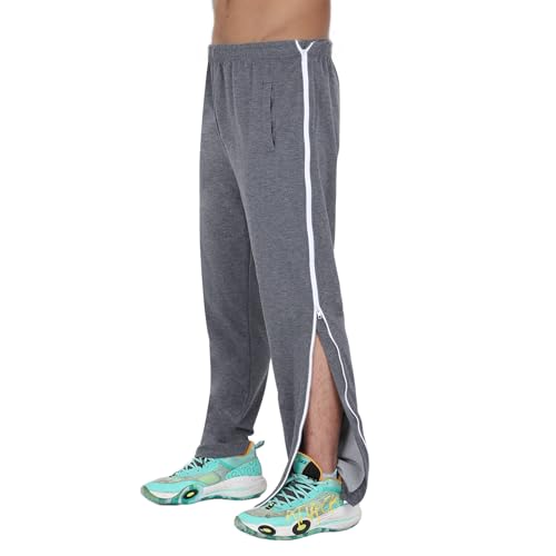 BWBIKE Herren Trainingshose Tear-Off Reha-Hose mit durchgehendem Seitenreißverschluss Outdoor-Trainingsanzug Casual Athletic Workout Jogginghose von BWBIKE