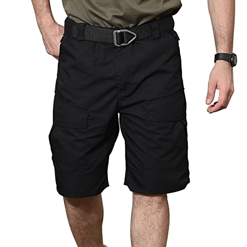 BWBIKE Tactical Cargo Shorts Herren Outdoor Multi-Pockets Hose Sommer Trainingsshorts Military Commuter Army Fan Hose (ohne Gürtel),Schwarz L von BWBIKE