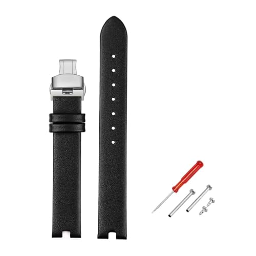 BWBVHRHZY 12mm 14mm Armband Passend for Guc Leder Uhrenarmband YA141401 YA141505 Serie Damenarmband Notch Armband Schwarz Braun(Black sk bk,14mm) von BWBVHRHZY