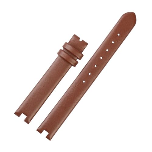 BWBVHRHZY 12mm 14mm Armband Passend for Guc Leder Uhrenarmband YA141401 YA141505 Serie Damenarmband Notch Armband Schwarz Braun(Brown nk,14mm) von BWBVHRHZY