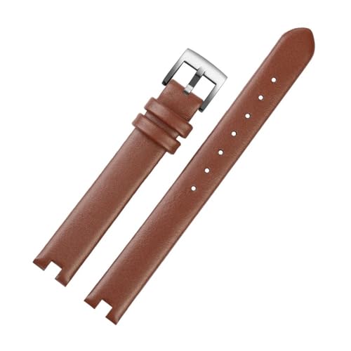 BWBVHRHZY 12mm 14mm Armband Passend for Guc Leder Uhrenarmband YA141401 YA141505 Serie Damenarmband Notch Armband Schwarz Braun(Brown sk,14mm) von BWBVHRHZY