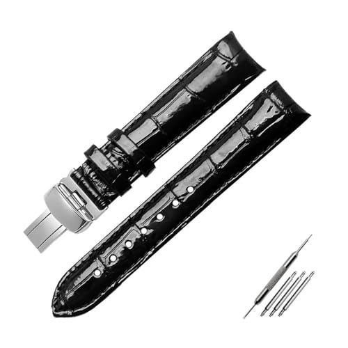 BWBVHRHZY 18 mm (Schnalle 16 mm), passend for Tissot Damenuhr T035210A T035207, Leder-Uhrenarmbänder, passend for Tissot Kutu-Armband(Black sk) von BWBVHRHZY