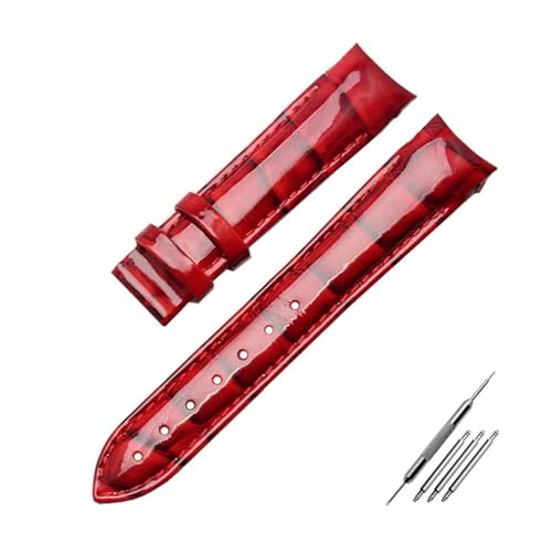 BWBVHRHZY 18 mm (Schnalle 16 mm), passend for Tissot Damenuhr T035210A T035207, Leder-Uhrenarmbänder, passend for Tissot Kutu-Armband(Red to black nk) von BWBVHRHZY