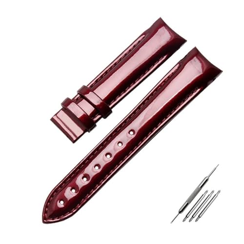 BWBVHRHZY 18 mm (Schnalle 16 mm), passend for Tissot Damenuhr T035210A T035207, Leder-Uhrenarmbänder, passend for Tissot Kutu-Armband(Wine red nk) von BWBVHRHZY