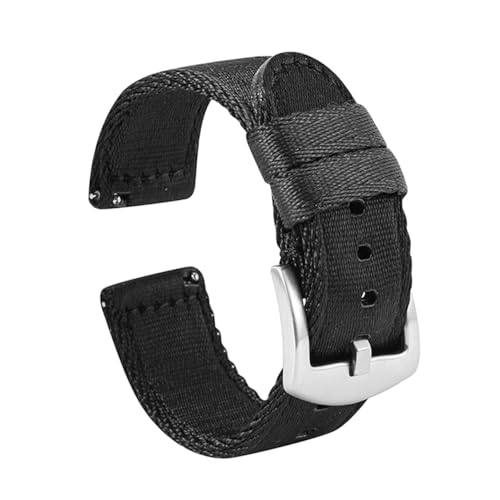 BWBVHRHZY 18mm 20mm 22mm Nylon Uhrenarmband Herren Sport Ersatzband Armband Passend for Samsung S3 Passend for Huawei Watch Passend for GT 2 Pro 46mm Passend for Amazfit GTR 47mm(Black 1,18mm) von BWBVHRHZY