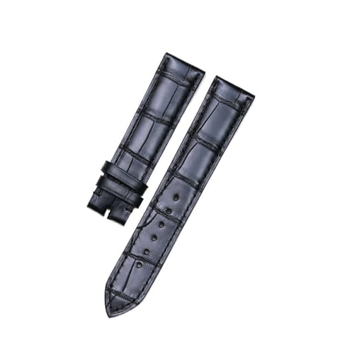 BWBVHRHZY 19 mm schwarz, passende Passform for Rolex Cellini Straight Lead, hochwertige Leder-Dornschließe, perfektes Modell von BWBVHRHZY