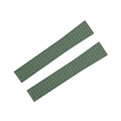 BWBVHRHZY 19 mm ultraweiches Fluorkautschuk-FKM-Gummi-Uhrenarmband-Zubehör, Ersatz for Patek-Armband, passend for Philippe 5067A(Green,19MM_WITHOUT BUCKLE) von BWBVHRHZY