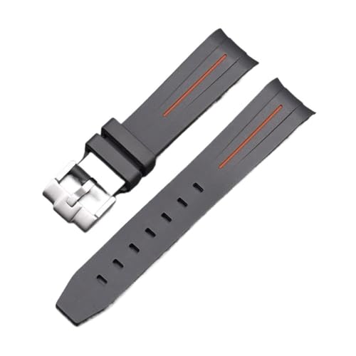 BWBVHRHZY 20 mm gebogenes End-Schnittstellen-Gummi-Uhrenarmband, passend for Omega, passend for Moonswatch, gemeinsame Konstellation, Herren- und Damen-Sportuhrenarmband(Black or line) von BWBVHRHZY