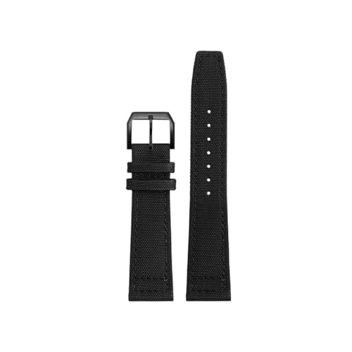 BWBVHRHZY 20mm 21mm 22mm Nylon Canvas Stoff Uhrenarmband passend for IWC Pilot Spitfire Timezone Top Gun Strap Faltschließe Gürtel Armbanduhr Armband(Black BK,22mm) von BWBVHRHZY