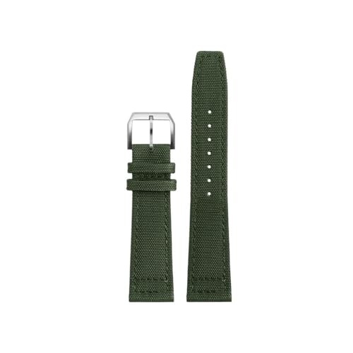 BWBVHRHZY 20mm 21mm 22mm Nylon Canvas Stoff Uhrenarmband passend for IWC Pilot Spitfire Timezone Top Gun Strap Faltschließe Gürtel Armbanduhr Armband(Green SK,22mm) von BWBVHRHZY