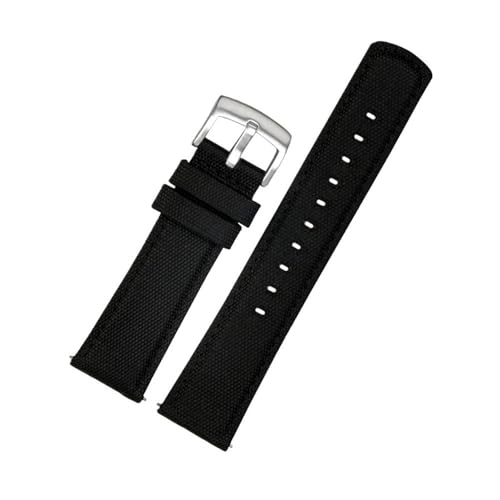 BWBVHRHZY 20mm 21mm 22mm gewebtes Nylon-Armband mit Unterseite, passend for Tissot T116, passend for Seiko Nr. 5 SSB373P1, passend for Mido/fit for CASIO Herrenarmband(Black SK,21mm) von BWBVHRHZY