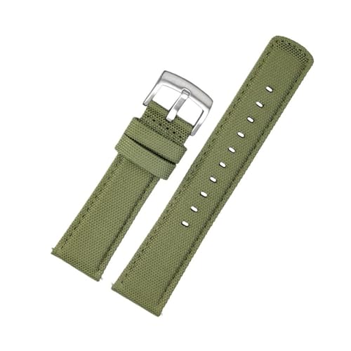 BWBVHRHZY 20mm 21mm 22mm gewebtes Nylon-Armband mit Unterseite, passend for Tissot T116, passend for Seiko Nr. 5 SSB373P1, passend for Mido/fit for CASIO Herrenarmband(Military green SK,20mm) von BWBVHRHZY