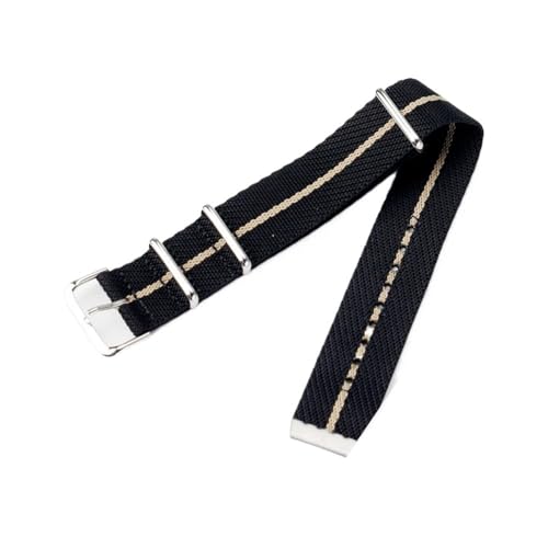 BWBVHRHZY 20mm 22mm Nylon Armband Fit for Omega 007 /Fit for Hamilton/Fit for Seiko Uhrenarmband Premium Canvas Atmungsaktives Armband(A30 Black rice,22mm) von BWBVHRHZY