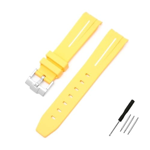 BWBVHRHZY 20mm gebogenes Ende Gummi-Uhrenarmband passend for Omega Fit for Moonswatch Joint Constellation Armband Herren Sportuhrenarmband(Green) von BWBVHRHZY