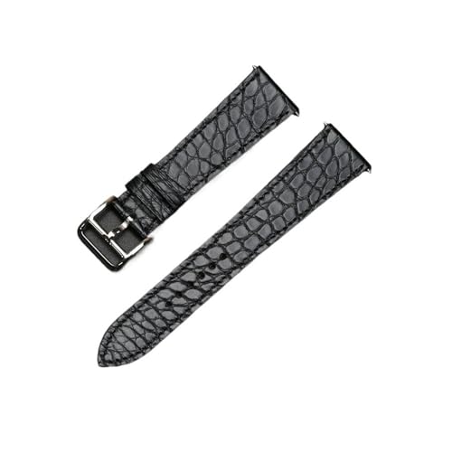 BWBVHRHZY 21 mm Uhrenarmband, hochwertiges Leder, schwarz, passend -Uhrengürtel mit runder Narbung(Black 3) von BWBVHRHZY