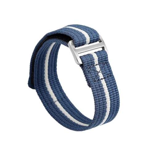 BWBVHRHZY 22mm Nylon Armband Fit for TUDOR M25707 M25717 M25807 Armee Militär Leinwand Armband Fit for Männer Frauen Sport armband(Blue white) von BWBVHRHZY