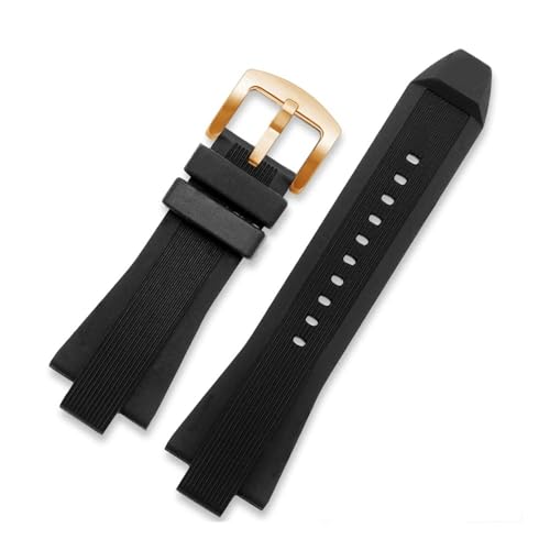 BWBVHRHZY 29 * 13mm Gummi Armband Fit for MK Uhr Serie MK8184 MK8152 MK9020 MK8730 MK8761 8295 8296 Konvex Silikon herren Armband(Black rg) von BWBVHRHZY