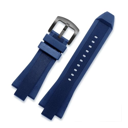 BWBVHRHZY 29 * 13mm Gummi Armband Fit for MK Uhr Serie MK8184 MK8152 MK9020 MK8730 MK8761 8295 8296 Konvex Silikon herren Armband(Blue bk) von BWBVHRHZY