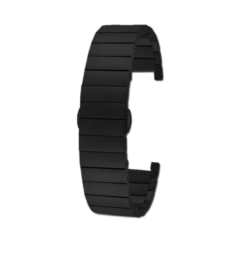 BWBVHRHZY 4-farbiges gekerbtes Edelstahlarmband, passend for GC YA1332 1333 1335, 20 x 12 mm, 22 x 14 mm, 16 x 10 mm, Armband for Herren und Damen, ein modifiziertes Armband(Black,20.12mm) von BWBVHRHZY