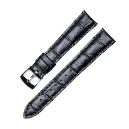 BWBVHRHZY Armband Geeignet for Zenith ELITE Pin Schnalle Top-Schicht Leder Exquisite Nähen Uhrenarmband Männer Frauen(Black) von BWBVHRHZY