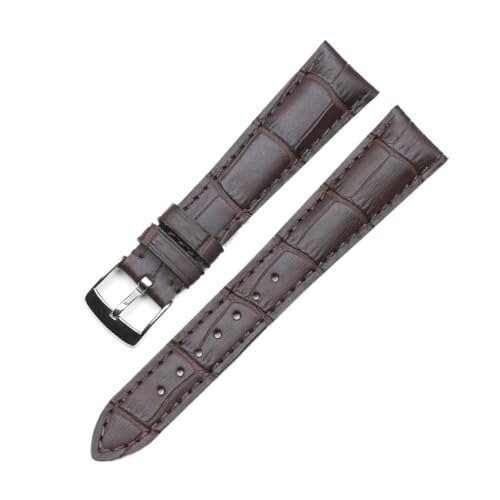 BWBVHRHZY Armband Geeignet for Zenith ELITE Pin Schnalle Top-Schicht Leder Exquisite Nähen Uhrenarmband Männer Frauen(Dark brown) von BWBVHRHZY