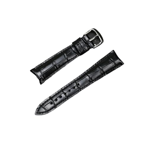 BWBVHRHZY Armband mit gebogenem Ende, passend for Ulysse Nardin-Armband, klassisches Oberschicht-Leder-Uhrenarmband, prägnantes Schwarzbraun(Black) von BWBVHRHZY