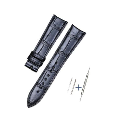 BWBVHRHZY Armband passend for Jaeger-LeCoultre MASTER 21 mm Lederarmband mit gebogenem Ende, braun, schwarz, dunkelbraun(Black) von BWBVHRHZY