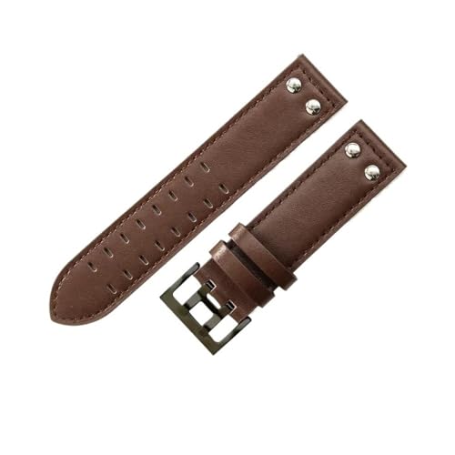 BWBVHRHZY Atmungsaktives Leder-Uhrenzubehör, passend for Hamilton H760250 Khaki Aviation Uhrenarmband 20 22 mm(Coffee coffee-Black,22mm) von BWBVHRHZY