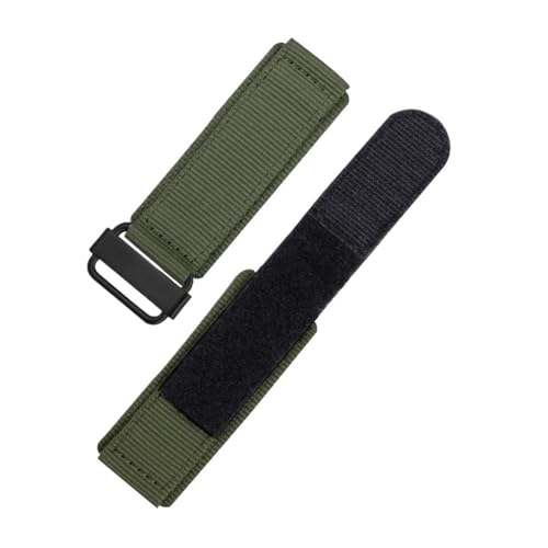 BWBVHRHZY Bequeme und atmungsaktive Nylon-Uhrenarmbänder mit Klettverschluss, passend for Panerai, passend for Bell, passend for Ross Canvas-Uhrenarmband 22 24 mm(Army Green-Black,24mm) von BWBVHRHZY