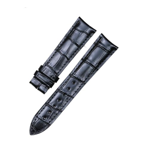 BWBVHRHZY Bogen gebogene Ohr-Pin-Schnalle Uhrenzubehör passend for Frederique Constant 20mm 21mm Oberschicht Leder Bambusmuster(Black,20mm) von BWBVHRHZY
