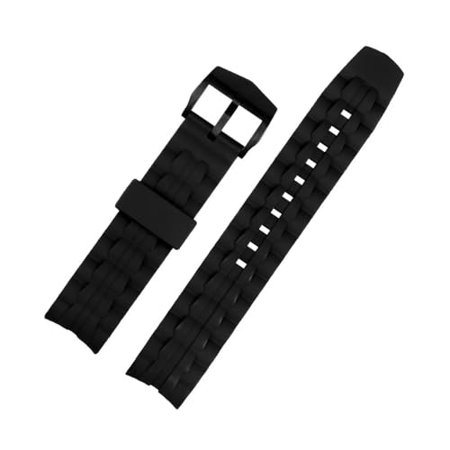 BWBVHRHZY Edelstahl-Silikonkautschuk-Uhrenarmband, 22 mm, verschmutztes Metall, silberfarbenes schwarzes Uhrenarmband, Zubehör, passend for Edifice EF-550D(B Black-B pin) von BWBVHRHZY