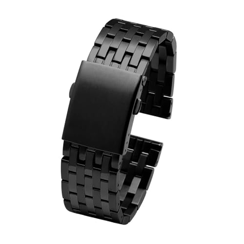 BWBVHRHZY Edelstahl-Uhrenarmband passend for Diesel DZ4316 DZ7395 7305 4209 4215 Herren-Armbanduhr aus massivem Metall, 24 mm, 26 mm, 28 mm, 30 mm(Seven bead black,26mm) von BWBVHRHZY