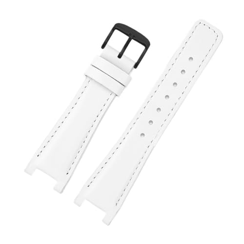 BWBVHRHZY Fit for GC Strap YA1332 YA1333 YA1335 Männer Frauen Kerbe Top Schicht Leder Armband Armband 16 * 10 20 * 12 22 * 14mm Schraube(White black,22.14mm) von BWBVHRHZY