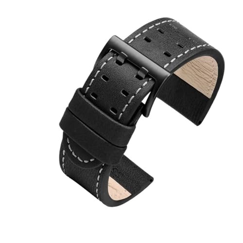 BWBVHRHZY Fit for Hamilton Khaki Field Uhr H760250/h77616533/h70605963 H68201993 Uhrenarmband Leder Nylon Herrenuhrenarmband 20mm 22mm(Black cowhide bk,22mm) von BWBVHRHZY