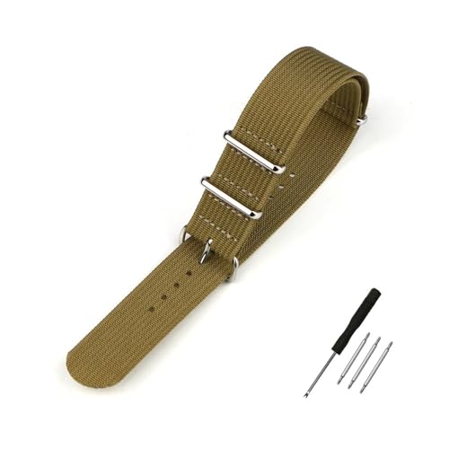 BWBVHRHZY Geripptes Uhrenarmband, 20 mm, 22 mm, 18 mm, 19 mm, robuste Nylon-Militärbänder, Retro-Uhrenarmband, geflochtene Bänder aus ballistischem Stoff(E,22mm) von BWBVHRHZY