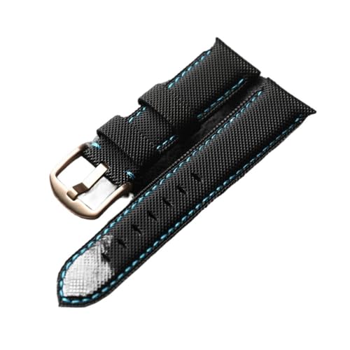 BWBVHRHZY Handgefertigtes Lederarmband mit Fasern 20 22 24 26 mm, angepasst an das weiche Vintage-Herrenarmband PAM111 441 mit hochwertigen Fasern.(B rose gold,24mm) von BWBVHRHZY