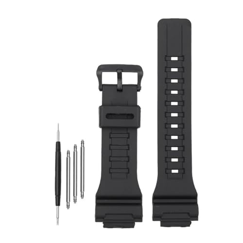 BWBVHRHZY Harz-Gummi-Silikon-Uhrenarmband, 18 mm, hell oder matt, for Herren und Damen, passend for Casio, passend for G-SHOCK DW-H5600 AQ-S810W AEQ-110(Matte black-B) von BWBVHRHZY