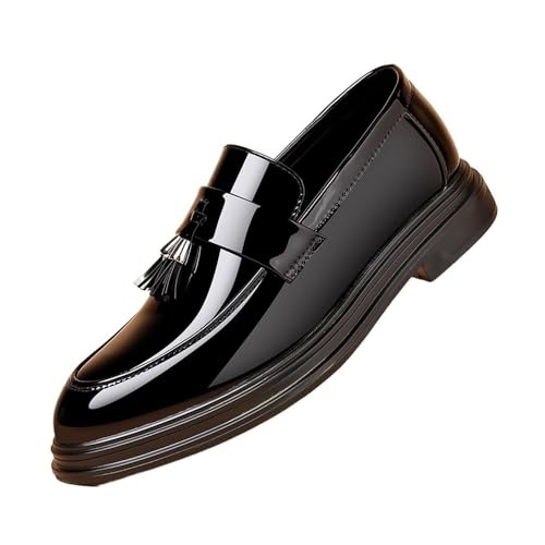 BWBVHRHZY Herren Lederschuhe Herbst Business Große Größe Lässig Weiche Sohle Schwarz Herren Hochzeit Bräutigam Schuhe(42 EU) von BWBVHRHZY