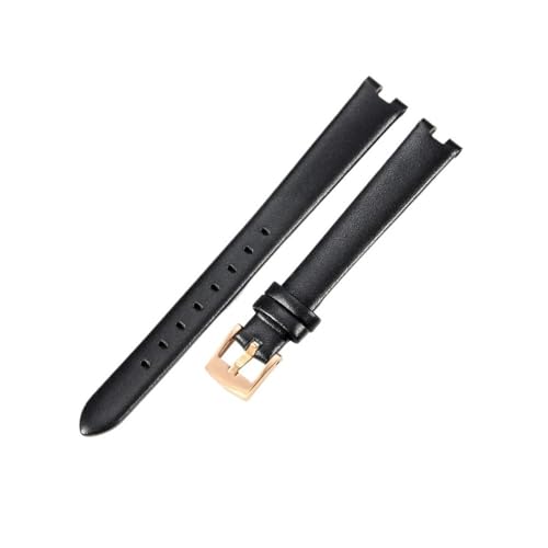 BWBVHRHZY Konkaves Interface-Lederarmband, passend for GC Gucci YA14140 141501 Serie, atmungsaktives, hautfreundliches Damenarmband, 12 x 4, 14 x 4 mm(Black-RS-K12,12x4mm) von BWBVHRHZY