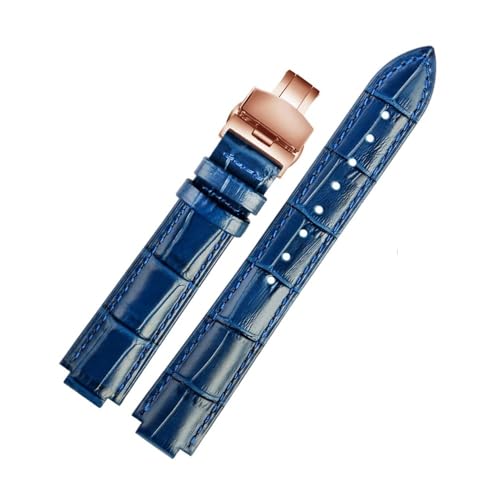 BWBVHRHZY Leder Armband Fit for Ballon Bleu Handgelenk Band Männer Weibliche Konvexen Lederband 14 * 8mm 18 * 11mm 20 * 12mm Mode Armband(Royal blue RG B,18-11mm) von BWBVHRHZY