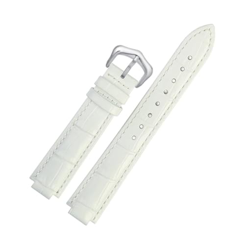 BWBVHRHZY Leder Armband Fit for Ballon Bleu Handgelenk Band Männer Weibliche Konvexen Lederband 14 * 8mm 18 * 11mm 20 * 12mm Mode Armband(White silver A,14-8mm) von BWBVHRHZY