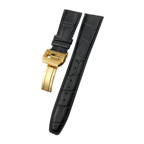 BWBVHRHZY Lederarmband 20 mm 21 mm 22 mm, passend for IWC PORTUGIESER, passend for PORTOFINO, klassische Textur, schwarz-blaues Rindsleder-Uhrenarmband(Coal Black,21mm) von BWBVHRHZY