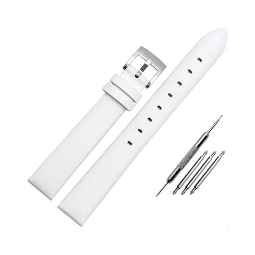 BWBVHRHZY Lederarmband passend for Swarovski 5158972 5263904 5200341 passend for Armani/Fit for Fossil Serie Lederarmband Damen 12 mm 14 mm 16 mm(White silver buck,16mm) von BWBVHRHZY