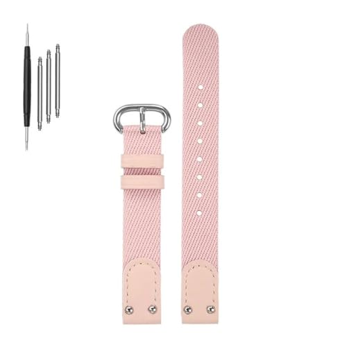BWBVHRHZY Nylon-Canvas-Uhrenarmband, passend for DW, passend for Daniel, passend for Wellington Spring, Pastellfarben, 12 mm, 14 mm, rosa, cremefarben, schwarz, grün, mit Nieten-Damenarmband(Pink-S pi BWBVHRHZY Nylon-Canvas-Uhrenarmband, passend for DW, passend for Daniel, passend for Wellington Spring, Pastellfarben, 12 mm, 14 mm, rosa, cremefarben, schwarz, grün, mit Nieten-Damenarmband(Pink-S pi von BWBVHRHZY